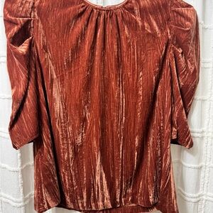 Wayf Velvet Rust Blouse
